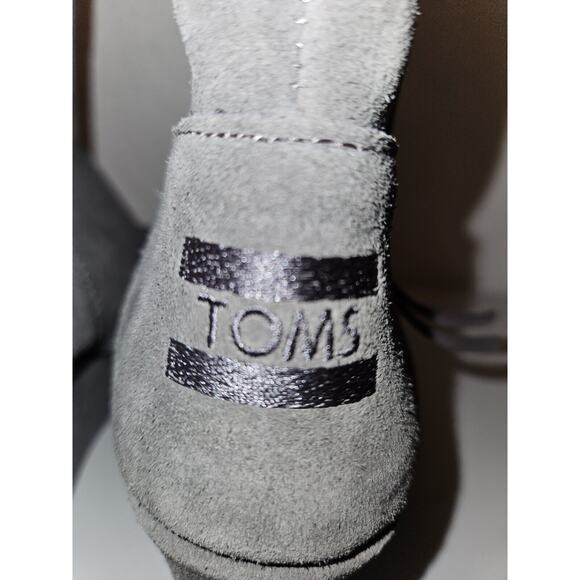 NEW! TOMS Desert Wedge High Grey Suede Women's Size 10 Ankle Boots Zipper Side - Picture 3 of 14
